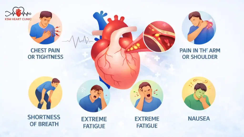 Symptoms of blocked arteries in heart